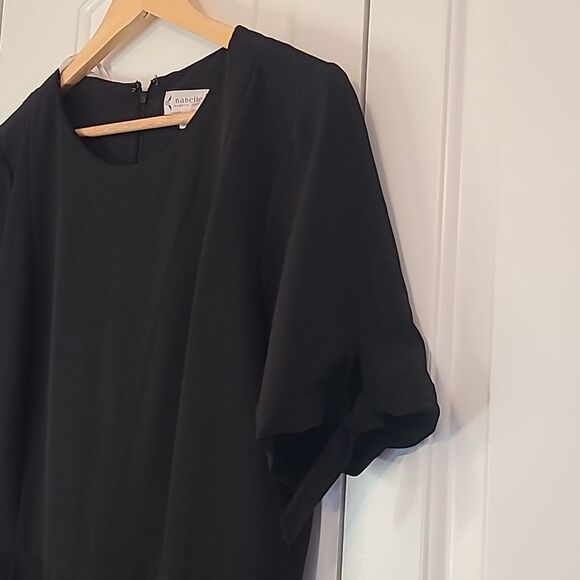 Nanette Lepore Cropped Black Short Sleeve Wide Leg Cropped Jumpsuit Size 12 - Picture 3 of 13